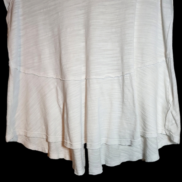 We the Free Oversized Cap Sleeve V-Neck High Low White Tee Size Small - Picture 3 of 7